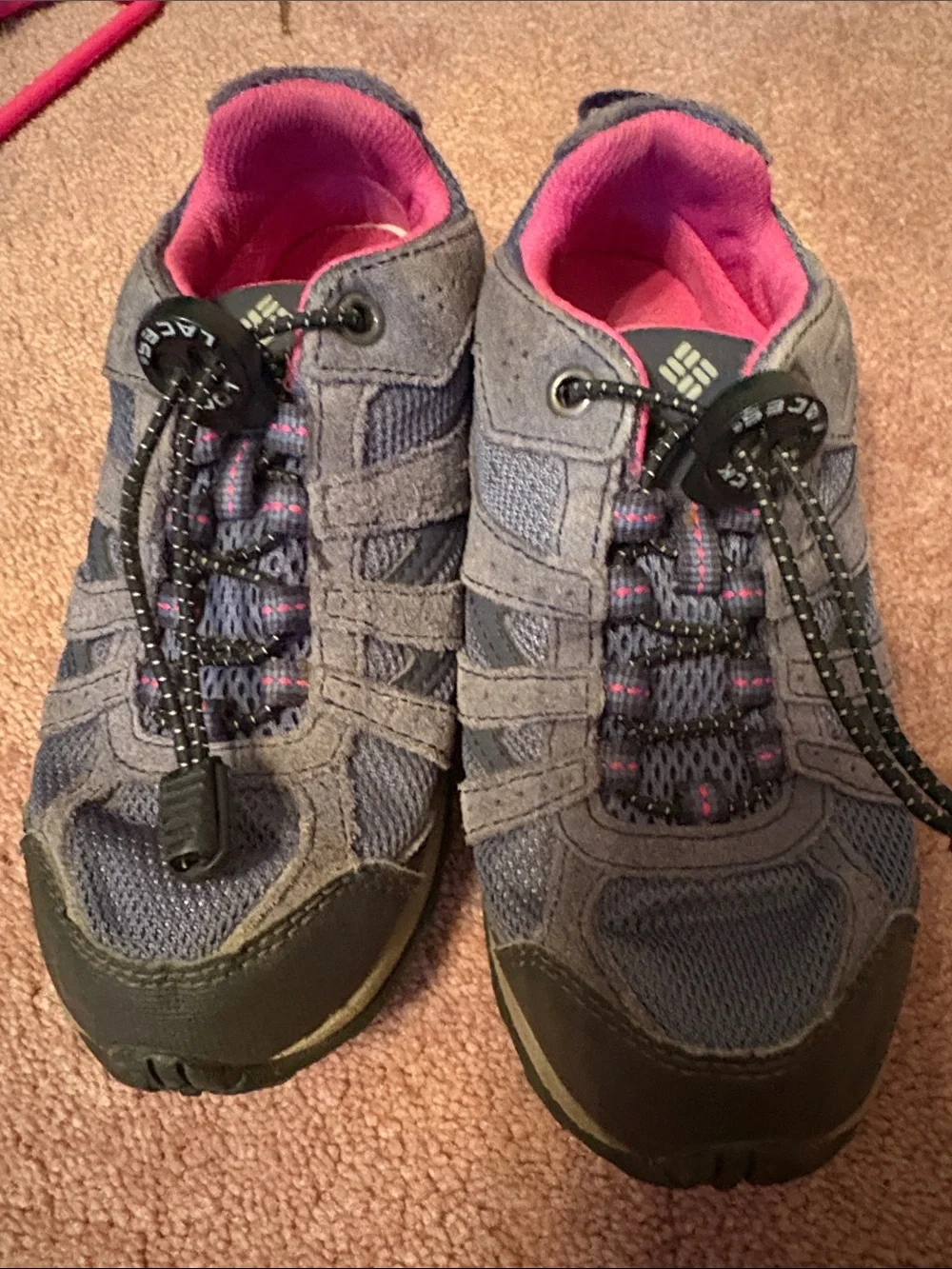 Columbia Gray and Pink Kids' Trail Sneakers